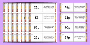 2-Step Money Word Problem Loop Cards