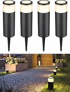 LEONLITE Low Voltage Path Lighting, LED Landscape Bollard Pathway Light, 12V Landscape Lights Outdoor, Aluminum Housing, IP65 Waterproof, 50,000 Hours Lifespan, 3000K Warm White, Pack of 4