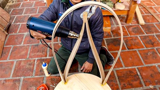 Innovative Woodworking Ideas: DIY Cool Stool Made by Bending Wood – Creative Craft Project
