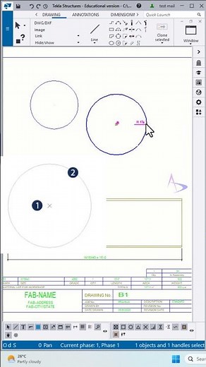 Draw Circle by three and Two points in Drawings - Tekla Structures / #tekla #structuredrawings
