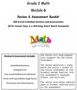 Grade 2, Math Module 6 REVIEW & ASSESSMENT (PDFs, Microsoft Word, & Smart Board)