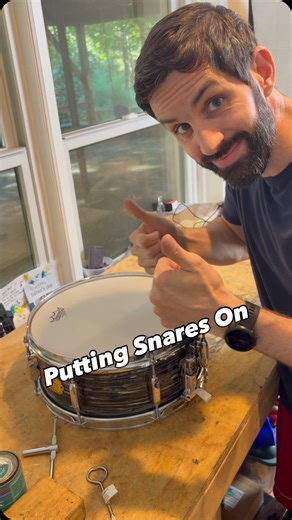 Bono Percussion on Instagram: "Putting Snares On Basic process of installing snares on your drum. #snaredrum"