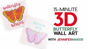 9.6K views · 119 reactions | Are you looking for a craft to make with children? My 15-Minute 3D Butterfly Wall Art is a fast, fun project and it really does take JUST 15 minutes. You can watch my tutorial video to see if it's a fit for the creative children in your life. I hope so! Get the free cut files on my blog at: https://jennifermaker.com/3d-butterfly-wall-art/ | JenniferMaker.com | Facebook