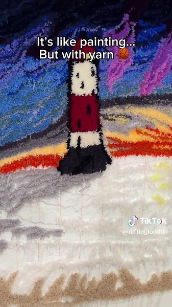 Looking to explore a new craft? Bet you haven’t tried painting with yarn before 😏🧶 #fyp #londonworkshop #londonguide #londonactivities #tufting