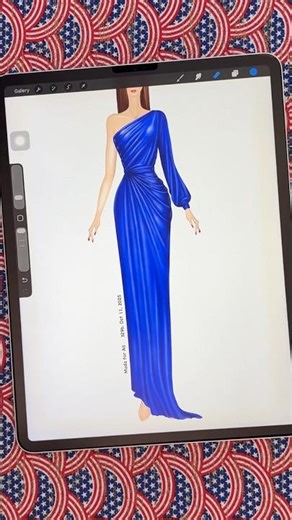 💙 PROCREATE Shiny Faux Leather Dress. Comment “BOOK” for Fashion Dress Drawing Guide for Beginners