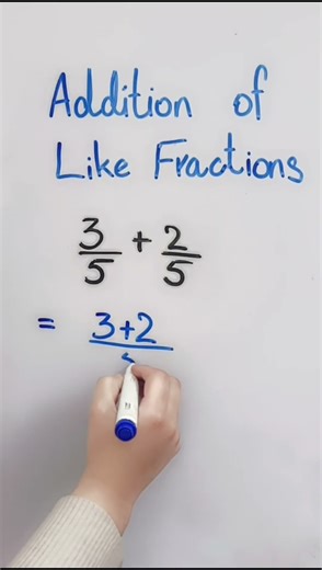 Addition of Like Fractions #maths #fraction #addition