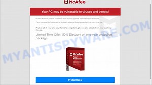 McAfee – Your PC Might Be Vulnerable POP-UP SCAM (Virus removal guide)