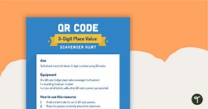 QR Code 3-Digit Place Value Scavenger Hunt