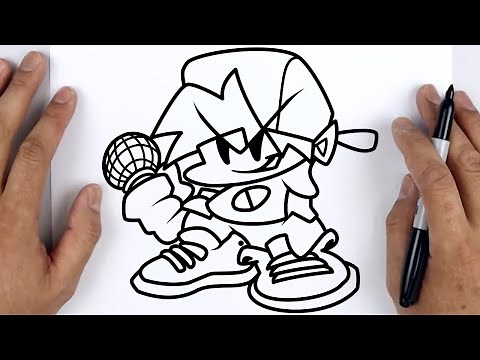 HOW TO DRAW BOYFRIEND | Friday Night Funkin (FNF) - Easy Step By Step Tutorial For Beginners