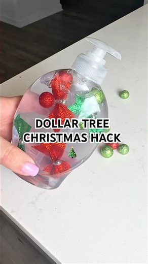 Dollar Tree DIY Soap Hack 🎄 Turn Your Soap Bottle into Holiday Decor #lifehack #DIY #shorts #asmr