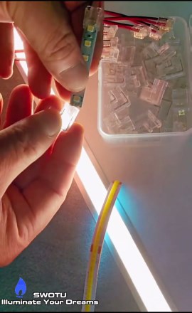 2Pin 8mm Strip & Wire Led Strip Light connector for 8mm width COB/SMD single color Led strip