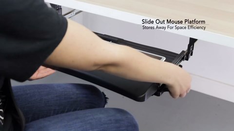 Mount-It! Keyboard Tray Under Desk with Adjustable Mouse Platform – Easy-Glide Sliding Drawer Under Desk Slide Out – Ergonomic Under Key Board Shelf for Office, Gaming, and Workstations