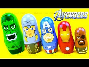 Avengers Stacking Cups Surprise Toys, Disney Captain America Hulk Iron Man Marvel Nesting Dolls
