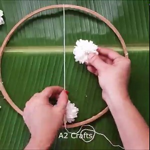 75K views · 1.1K reactions | Simple and easy way to string flower | Garland Making At Home|Sevanthi Flower Mala | A2 Crafts | Facebook
