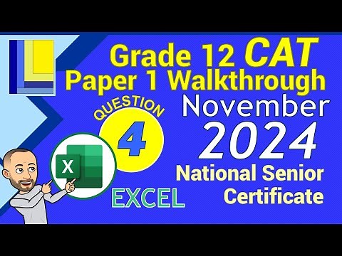 Computer Applications Technology | Grade 12 | Paper 1 November 2024 | Q4 - Excel Spreadsheet