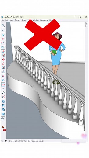Curved Balcony Handrails in SketchUp with Shape Bender
