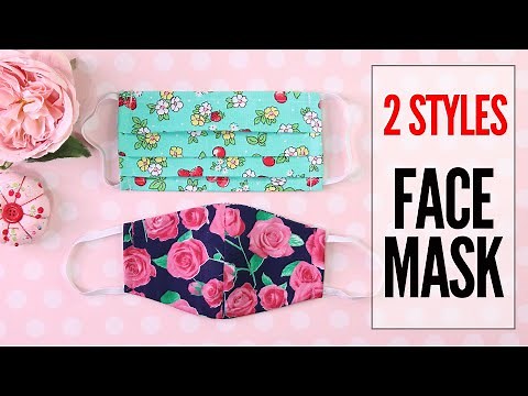 DIY Mask, Face Mask - 2 Styles - Fabric Face Mask Pattern