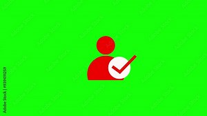 verified user icon animation with white background. check user personal security icon