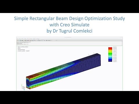 Creo Simulate design optimization study of a rectangular beam