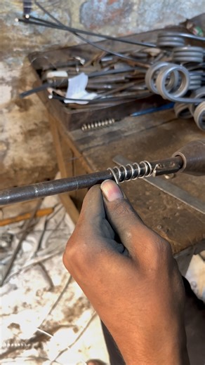 Simple Steel Wire Spring Made on a Drill Machine | Quick DIY Metal Craft #diy #shorts