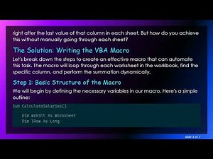 Creating a Dynamic Macro in Excel for Multiple Sheets