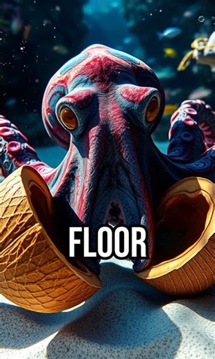 Octopus tool use surprise! #octopus #nature #funfact