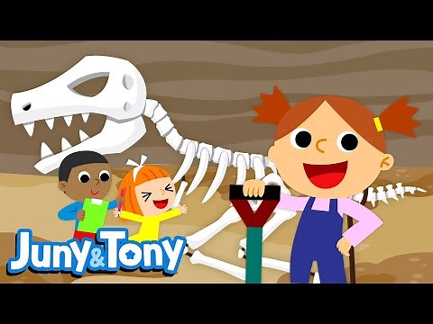 Let's Dig, Dig, Dig | Dinosaur Songs for Kids | Dinosaur Fossils | Nursery Rhymes | JunyTony