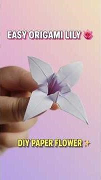 🪷 Elegant Origami Lily! 🤍💜 ✂️✨ #Shorts #LilyOrigami #PaperFlower #EasyOrigami #DIYCrafts
