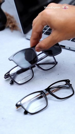 Vision Express on Instagram: "From clear to sun-ready in a snap!  Introducing Magnetic Clip-On Glasses by Vision Express — style that flips when you step outside. ✔ Prescription + Sunglass in one ✔ Easy magnetic clip One frame. Two vibes. Infinite style. . . . #visionexpress #eyewear #eyefashion #vxeyewear #eyewearfashion #style #sunglasses #fashion #visionforchange #chicframes #trending #trendingreels #explorepage #explore #instagram #reel #clipons"