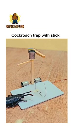 VIREXAHUB on Instagram: "This video is 12 seconds long and showcases a highly creative and innovative DIY project titled "Cockroach trap with stick." In the video, you can see a clever mechanical setup where a stick mechanism is triggered the moment a cockroach steps onto the base, instantly lifting it up in a very efficient and satisfying way. This unique and functional gadget was created by VIREXAHUB, highlighting their talent for building interesting and out-of-the-box inventions."