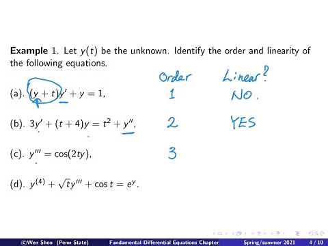 Video 1-1: Introduction, basic definitions, review of calculus. Elementary Differential Equations