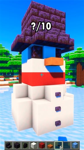 Minecraft snowman design ☃️ #minecraft #shorts