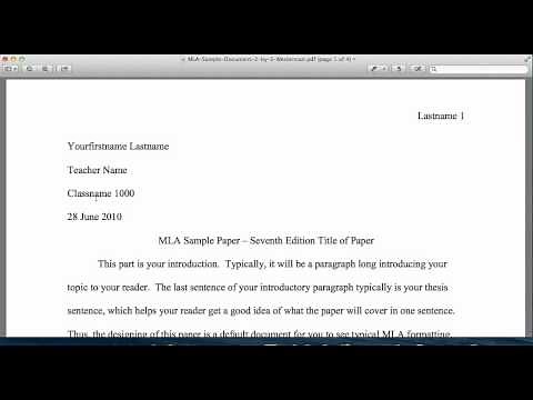 MLA Style: General Format & Introduction