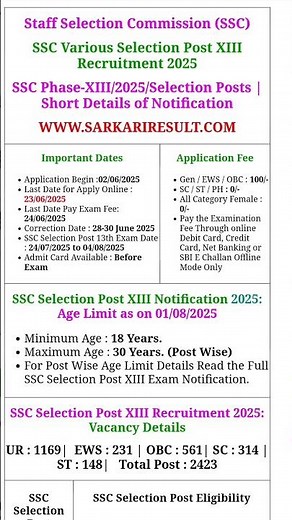 SSC Recruitment 2025 | Staff Selection Commission New Vacancy 2025 #ssc #exam #education #india