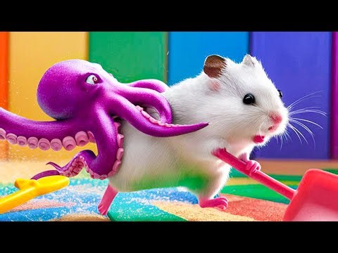 🐹 Hamster Escape the Octopus Obstacle Course! - Giant Sweet Food Maze