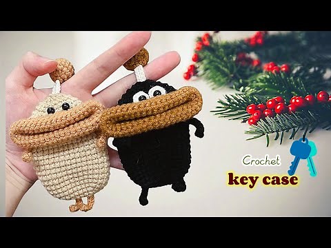 Crochet little monster key case