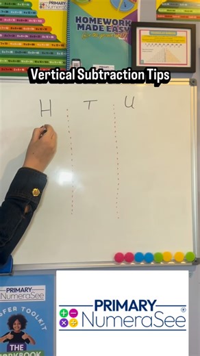Column subtraction doesn’t have to be confusing — even when a column goes negative! This quick method shows children (and parents!) how to work through each column step-by-step, keep track of the values, and use a simple follow-up calculation to find the correct answer. A small tweak… a big confidence boost. 💛 Easy, visual, and perfect for homework moments that need a little clarity. #PrimaryNumeraSee #MathsMadeSimple #SubtractionStrategies #HomeworkHelp #NumeracyMatters #ParentTips #MathsConfi
