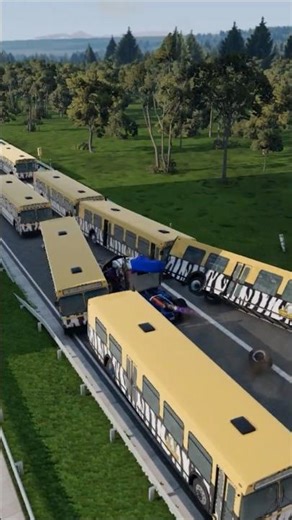 School Bus & Monster Trucks Crash Test