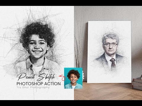 Turn Photo into Realistic Pencil Sketch | Photoshop Action Tutorial (Black & White & Color)