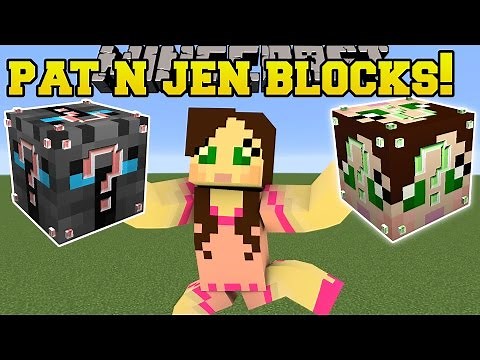 Minecraft: PAT & JEN LUCKY BLOCK!!! (POPULARMMOS & GAMINGWITHJEN BLOCKS!) Mod Showcase
