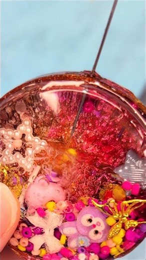 Attempt 5: How to make a resin shaker with liquid ❤️ Shining round shaker tutorial #handmade #craft