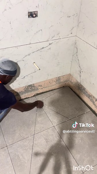 Installing a Shower Floor with 24x24 Porcelain Tiles