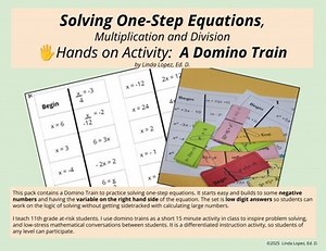 Solving One-Step Equations with Multiplication and Division: Hands On Activity