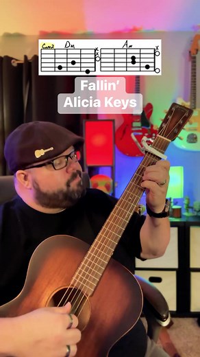 20K views · 450 reactions | Fallin’ by Alicia Keys Guitar Tutorial! Alicia Keys Martin Guitar #aliciakeys #alicia #martin #martinguitar #fallin #falling #guitar #guitarra #guitare #music #musica #chevansmusic #musician #guitartutorial #acousticcover #learnguitar #musicteacher #guitarlessons #guitarteacher #guitarist #easy #beginner #chords #guitarchords #FacebookReelsContest | Chas Evans | Facebook