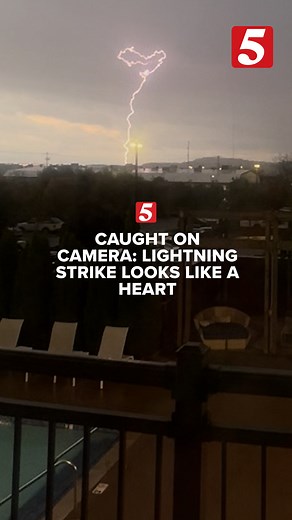 Heart-shaped lightning captured over Nashville during storms Friday night. | NewsChannel 5 Nashville