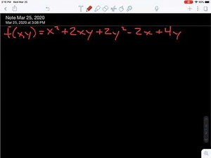 Calculus: Finding and classifying critical points of a multivariable function.