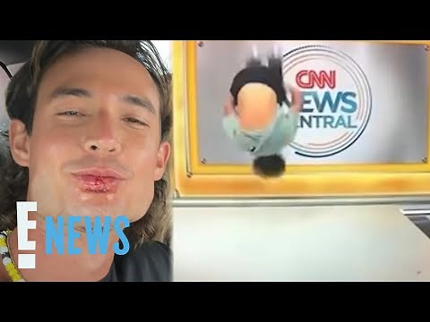 CNN Guest's Backflip Fail Goes Viral After On-Air News Blooper | E! News
