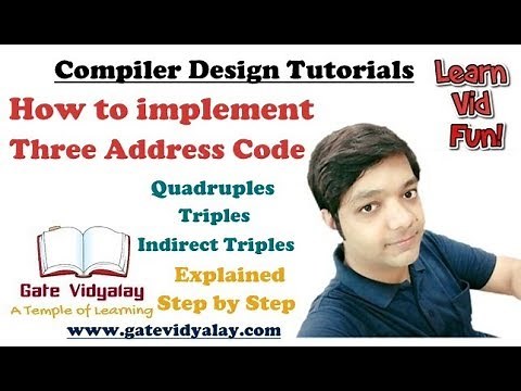 Implementation of Three Address Code | Quadruples, Triples, Indirect Triples
