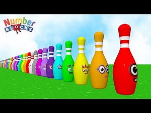 Counting Numberblocks on a Bowling Pin | Learn Numbers 1 to 100 for Kids