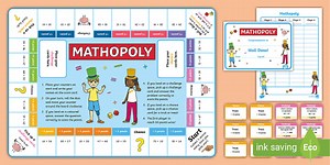 2 Digit Addition Mathopoly  Board Game